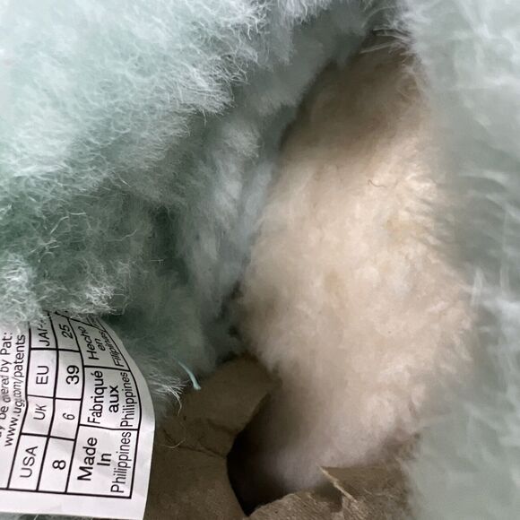 Women's Ugg Boots Size 8 Classic Ultra Mini Aqua Sky Blue Suede Wool Booties - Picture 11 of 14